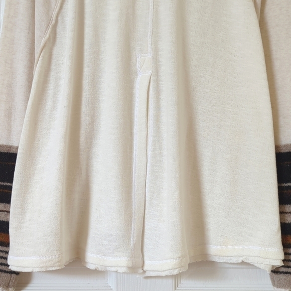 Free People Oversized Boat Neck Knit Cuff Long Raglan Sleeve Blouse Cream Small - Picture 11 of 14